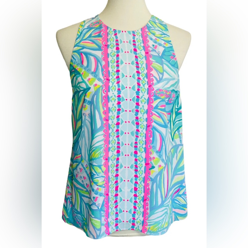 NWOT Lilly Pulitzer Lyle Halter Top in Multi Maraca My World, Size Small